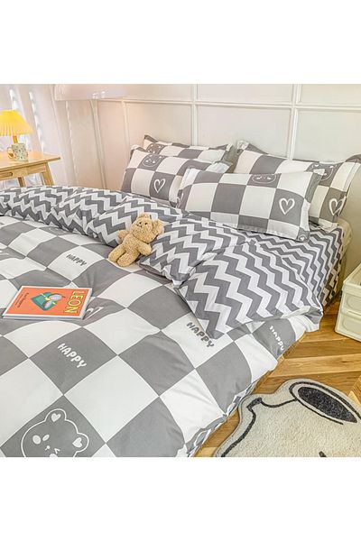 sharpdo 4-Pieces Bed Sheet Set,With 1Quilt Cover 200*230cm 1 Flat Sheet and 2 Pillowcases