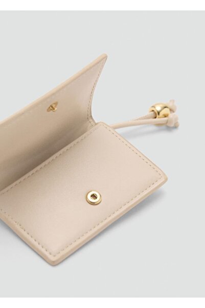 MANGO Woman Boncuk detaylı deri görünümlü cüzdan
