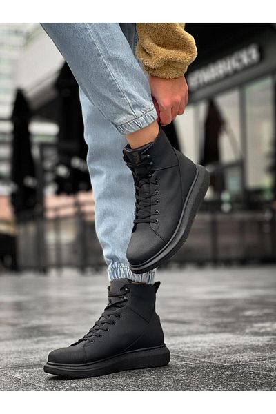 MOONFER Black High Sole Shoes