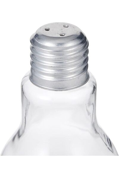Harmony Bulb Shape Glass Salt & Pepper With Metal Lid Set - 2 Pieces
