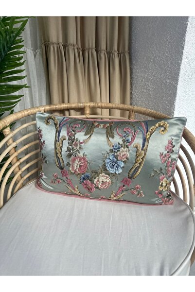 Decamor home غطاء صالون Kirlend باللونين الوردي والأخضر، نمط الأزهار