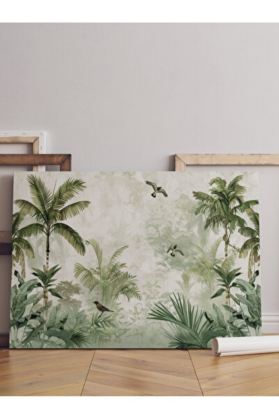 Design Art House Modern Ev Ofis İşyeri Dekorasyon Yeşil Tonlar Kanvas Tablo