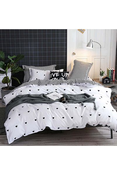sharpdo 4 Pieces Bed Sheet Set,with 1 Comforter/Quilt Cover, 1 Flat Sheet and 2 Pillowcases Single