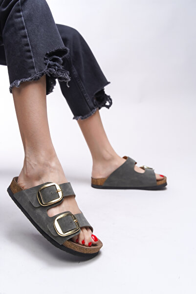 Riccon Vylsula Women's Double Buckle Slippers 0012602   Green