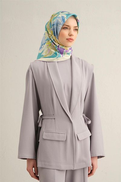 Armine Eșarfă din twill de mătase pură cu model 9337- 80