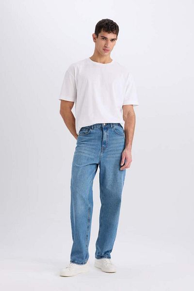 DeFacto New Season 100% Cotton Baggy Fit Wide Fit Normal Waist Wide Leg Jean Trousers