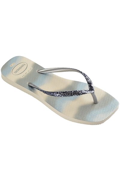 Havaianas Style Slim Square Glitter Party Silver Women's Slippers