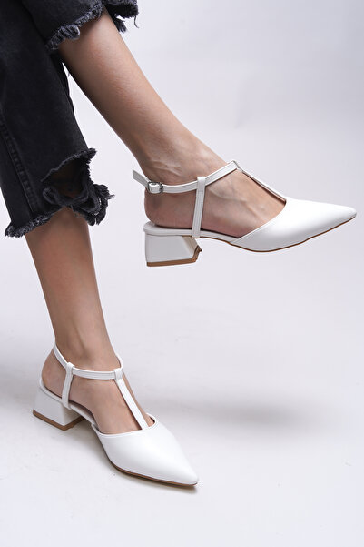 Riccon White Hardcover Women's Heeled Shoes Emelkaela 0012012