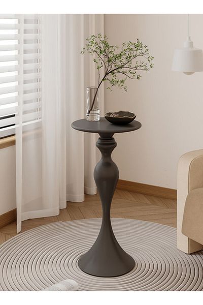 sharpdo Ins Style Sofa Side Table Coffee Table, Mini Small Round Table Removable 25*30*63CM