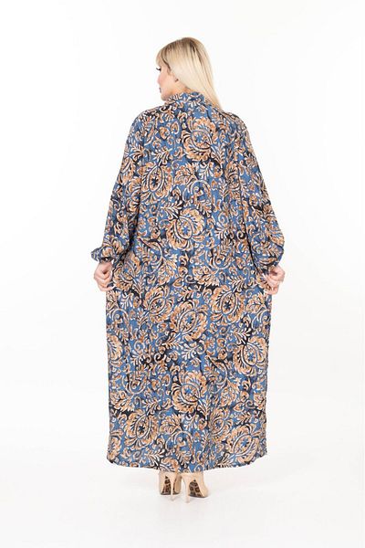 mervemoda γυναικείο μακρυμάνικο plus size υφαντό καλοκαιρινό μακρυμάνικο φόρεμα