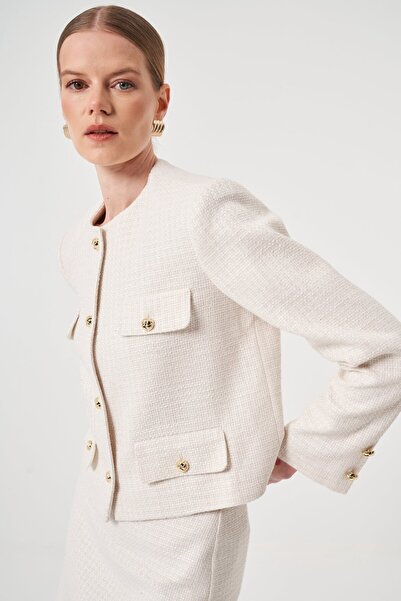 UTOPIAN Gold Düğme Detaylı Tüvit Ceket
