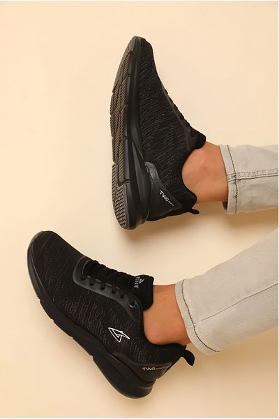 Elit 441 Black Lightweight Comfortable Knitwear Casual Men's Sports Shoes