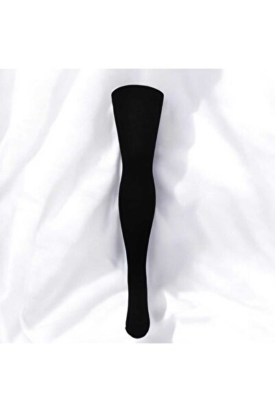 HAYEL 1 чифт обикновени черни дамски чорапи над коляното, висококачествени, стилни, от пениран памук, удобни