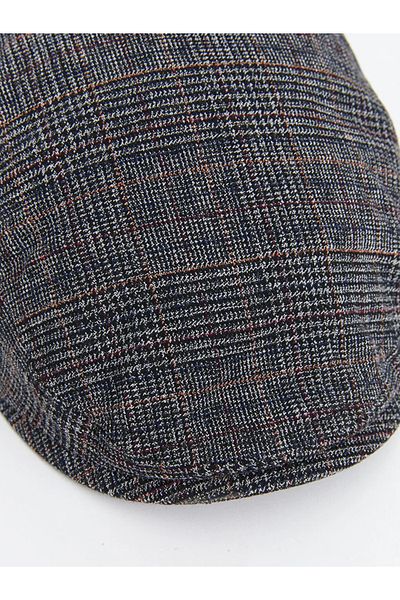 LC Waikiki Lcw Accessories Anthracite Plaid Patterned Men's Cap Hat