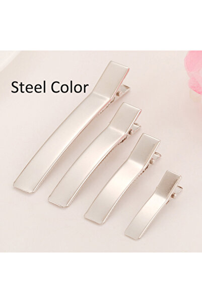 Choice 10 قطع 5 سم لون فولاذي 10 قطع 3.5-8 سم مشابك شعر قاعدة مزدوجة الشق دبو...