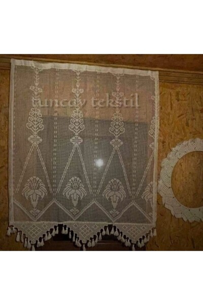 TUNCAY TEKSTİL Buldan Authentic Basement Macrame Tulle Curtain En X Size
