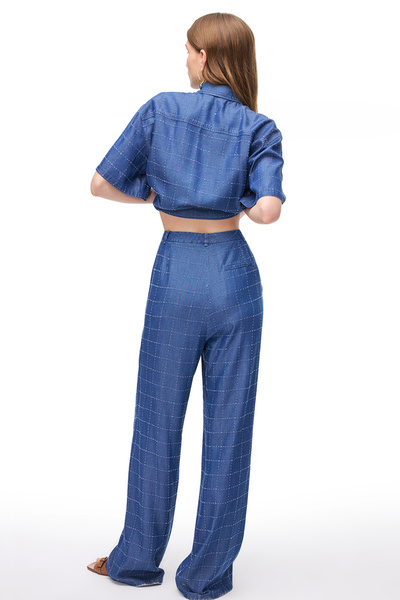 Perspective Indigo Lias Regular Fit High Waist Pants