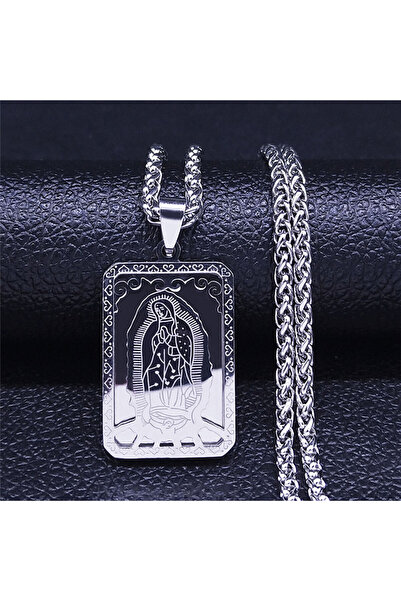 Choice قلادة ميدالية مريم العذراء من هيب هوب HLSR مقاس 60 سم قلادة من الفولاذ...