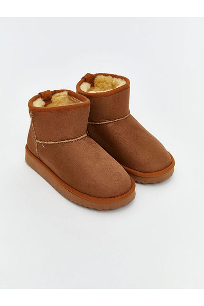 LC Waikiki Lcw Steps Beige Girl's Home Boots with Fur Inside