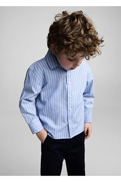 MANGO Baby Cămașă în dungi 100% bumbac