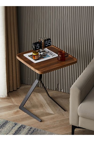 sharpdo Living Room Sofa Side Table, Bedroom Bedside Table, Balcony Coffee Table, Metal Frame 44*44*60CM