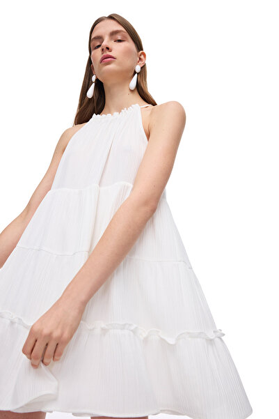 Perspective Λευκό φόρεμα Lyssa Άνετο Μίνι Μέγεθος