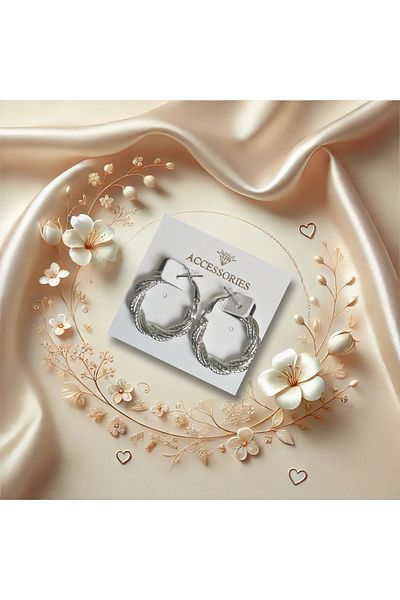 MUUN STORE Silver Color Twist Earrings – Complete Your Elegance with Its Elegant and Modern Design