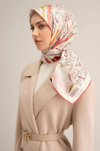 Armine Eșarfă Sura din mătase pură cu model 9349- 32
