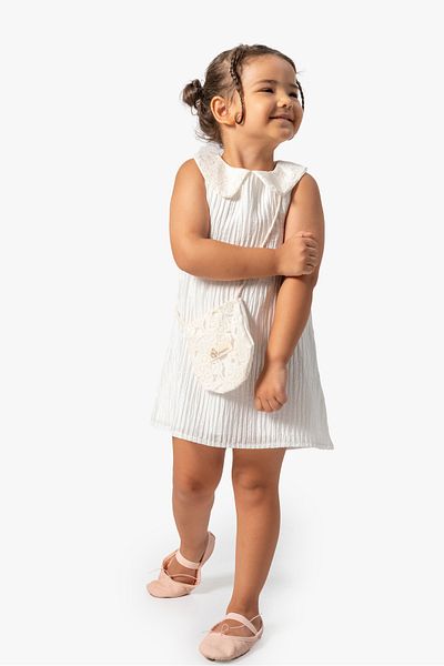 Baby Animals Baby Girl Kid Girl Birthday Party Wedding Dress Short Sleeve with Bag Sleeveless Lace Lined