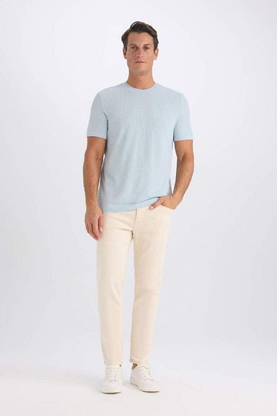 DeFacto Tricou cu mânecă scurtă, cu mânecă scurtă, slim fit, slim fit