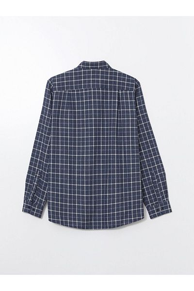 LC Waikiki SOUTHBLUE Κανονική εφαρμογή μακρυμάνικο καρό ανδρικό πουκάμισο ξυλοκόπο