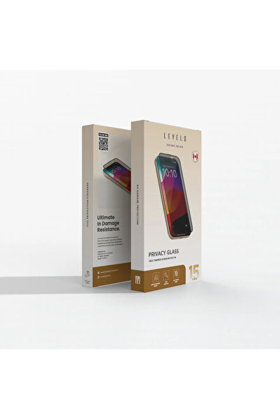 Levelo شاشة كاملة الخصوصية من الزجاج المقوى المزدوج لجهاز iPhone 15 Pro - أسود