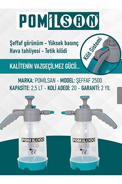 Genel Markalar Pomilsan Şeffaf 2.5 LT Basınçlı Araç Köpük Pompası