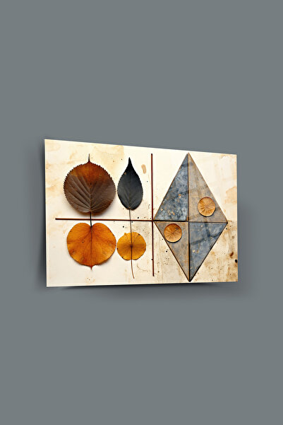 glassartdesign Model Geometric Frunze Pictură Decorativă Sticlă Pictură Moder...