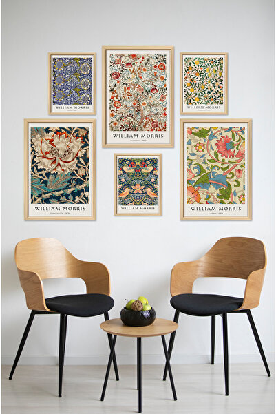 kutuTR 6'lı Ahşap Model 3 Adet 21x30 ve 3 Adet 13x17 Tablodan Oluşan Set Çerç...