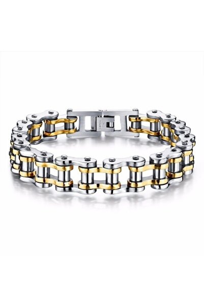 Choice 21.5cm Silver Gold Stainless Steel Biker Chain Bracelet Mens Bracelet ...