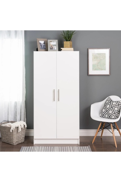 Mozide MDF Leno Gardırop  2 Kapaklı Askılı ve Raflı