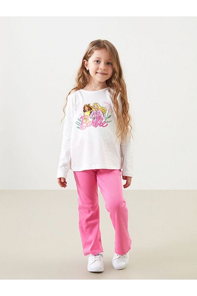 LC Waikiki Barbie Printed Girl's T-Shirt and Leggings 2-Pack