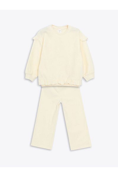 LC Waikiki Lcw Basic Girl's Sweatshirt and Sweatpants Set of 2
