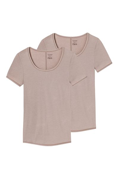 Schiesser Damen T-Shirt 2er Pack - Rundhals, Unterhemd, Personal Fit, Basic, Stretch
