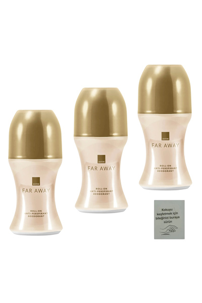 AVON Far Away 50 ml Kadın Roll On Deodorant 3 adet + koku kart hediye