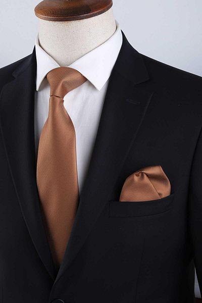 Kravatkolik Straw Brown Plain Tie - Classic Tie (Kk13159)