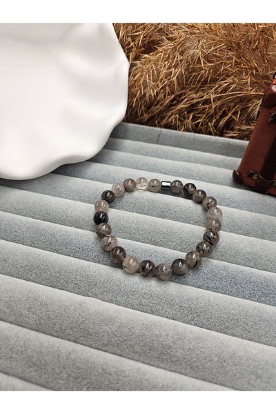 AURA Rutil Quartz (Angel Hair) Natural Stone Bracelet