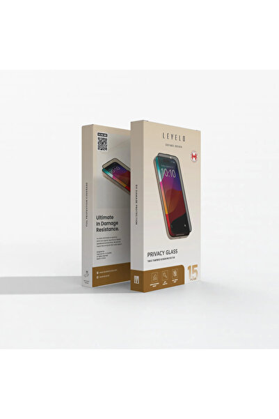 Levelo شاشة كاملة الخصوصية من الزجاج المقوى المزدوج لجهاز iPhone 15 Plus - أسود
