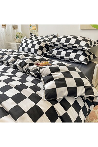 sharpdo Four-piece bedding set,with 1 quilt cover, 1 flat sheet and 2 pillowcases 1.8m bed(180*220cm)