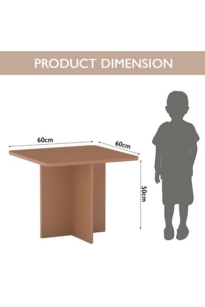 Mahmayi Modern Ergonomic Child Desk for Kids, 60x50cm, Round Edges Ideal for Toddlers-Caramel Nude