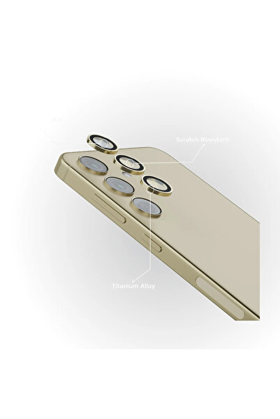 Levelo عدسة كاميرا ثلاثية لهاتف Samsung S24 Plus - ذهبي تيتانيوم