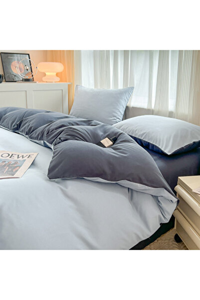 sharpdo 4-Piece Set Bedding Modal Quilt Cover Set with 1 Quilt Cover 1 Sheet and 2 Pillowcases 2m Bed