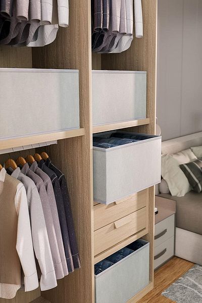 Helen's Home 2 Pieces In-Cabinet and Shelf Organizer - Foldable Clothing Storage Box 40 Cmx25 Cmx20Cm