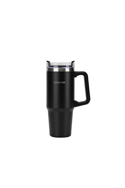 Green Lion Vacuum Travel Mug - Black